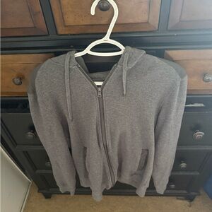 Woman’s Gray Zip-Up Hooded Sweater